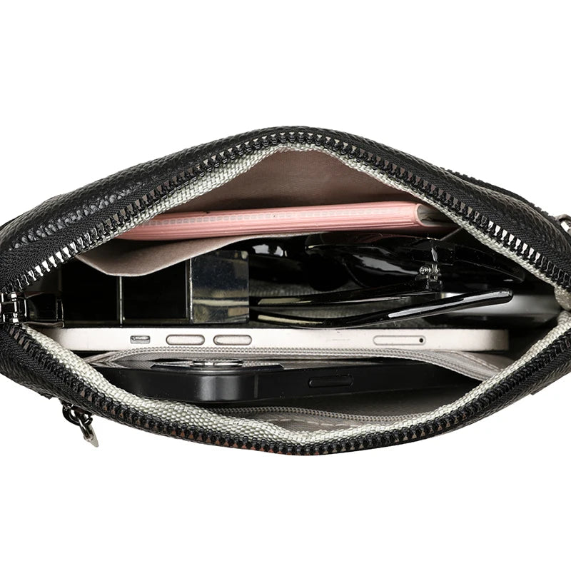 100% Cowhide New Luxury Small Handbags Brand Designer Genuine Women Crossbody Shoulder Bags Fashion Leisure Ladies Traveling Bag