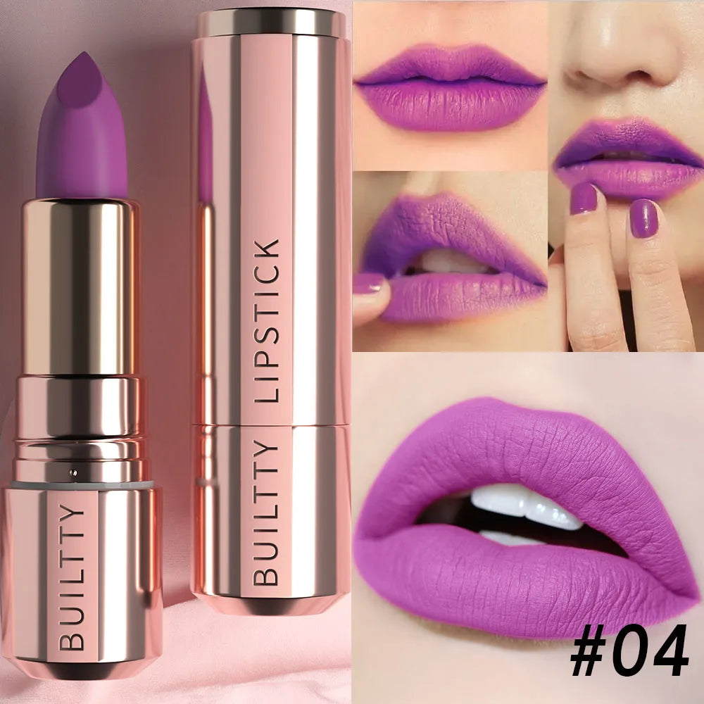 Matte Nude Lipstick Smooth Velvety Long Lasting Lip Stick Non-Stick Cup Not Fade Nude Lip Stick Makeup Gifts for Women and Girls