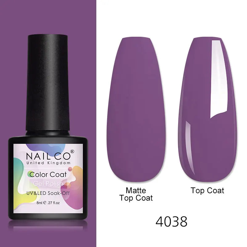 NAILCO 8ml Pink Red Colors Gel Nail Polish Nail Art Varnishes Gel Lacquer Coat LED Nails Manicure Design UV Gel Varnish Soak Off