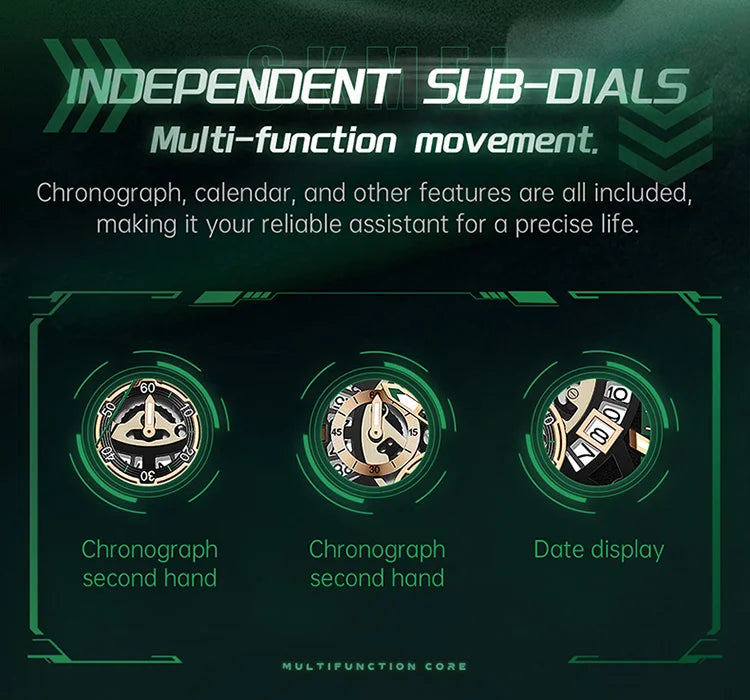 SKMEI Luxury Fashion Design Waterproof Time Clock Watches Male Fashion Cool Movement Quartz Watch For Men Women Date Wristwatch