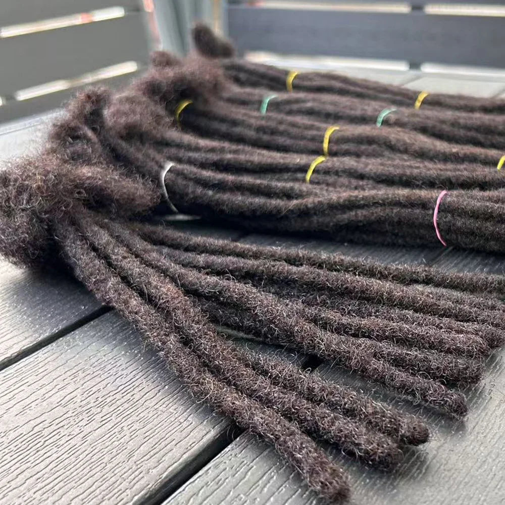 6-20 Inches Human Hair Dreadlocks Extensions Brazilian Real Human Hair Full Handmade Dreadlocks Braids Crochet for Men and Women