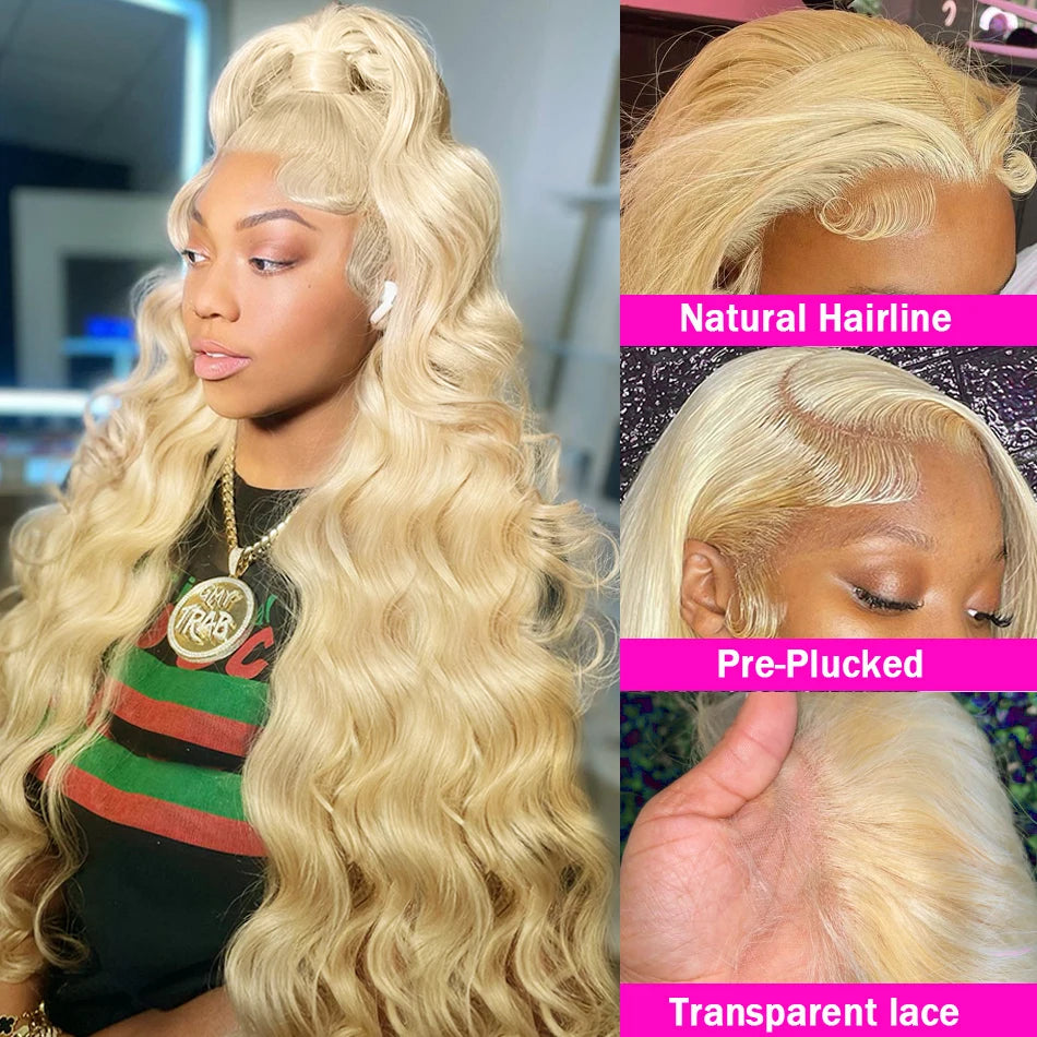 200% Body Wave 13x4 Human Hair Blonde Wig Water Wave 613 HD Lace Frontal Wig Brazilian 13x6 Colored Lace Front Wigs For Women