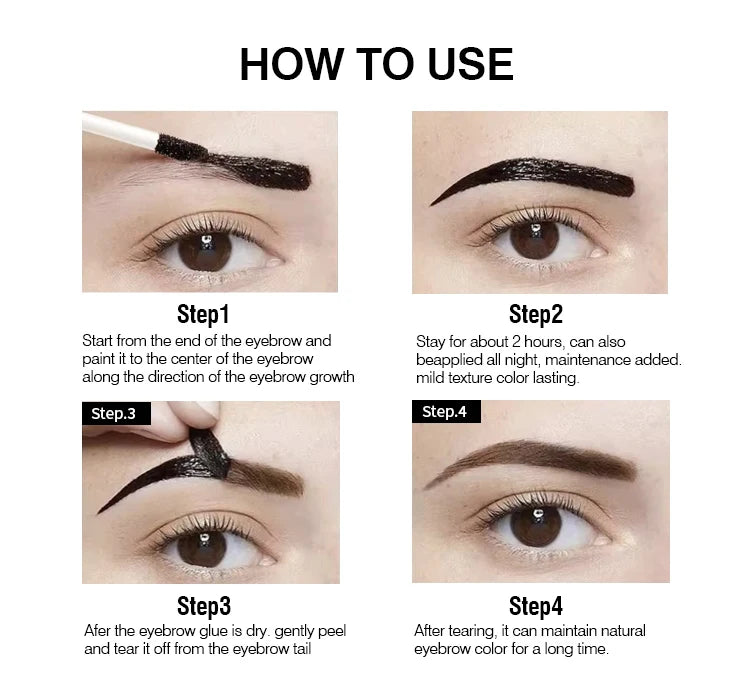 3 Days Peel-off Eyebrow Tint Waterproof Brow Tattoo Dyeing Gel Long-lasting Eyebrows Makeup Cosmetic Tool