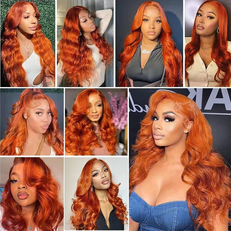 #350 Ginger Orange Body Wave Bundle - 13x4 HD Lace Closure & Bundles