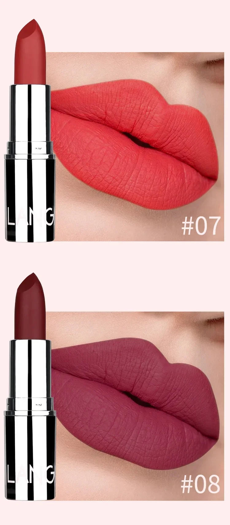 1PC Waterproof Nude Pink Lipstick Matte Lips Stick Long Lasting Non-stick Cup Lip Gloss Moisturizing Lipsticks Make-up Cosmetic