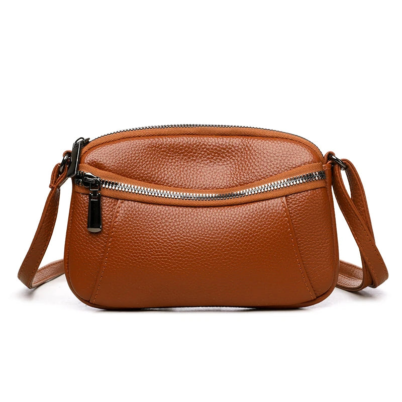 100% Cowhide New Luxury Small Handbags Brand Designer Genuine Women Crossbody Shoulder Bags Fashion Leisure Ladies Traveling Bag