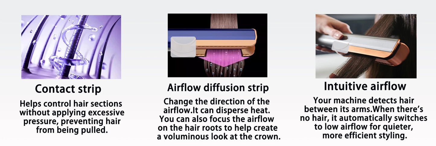 2-in-1 Hair Straightener & Dryer Combo with Smart Temperature Control and Digital LCD Display - Quick Styling for Home & Salon