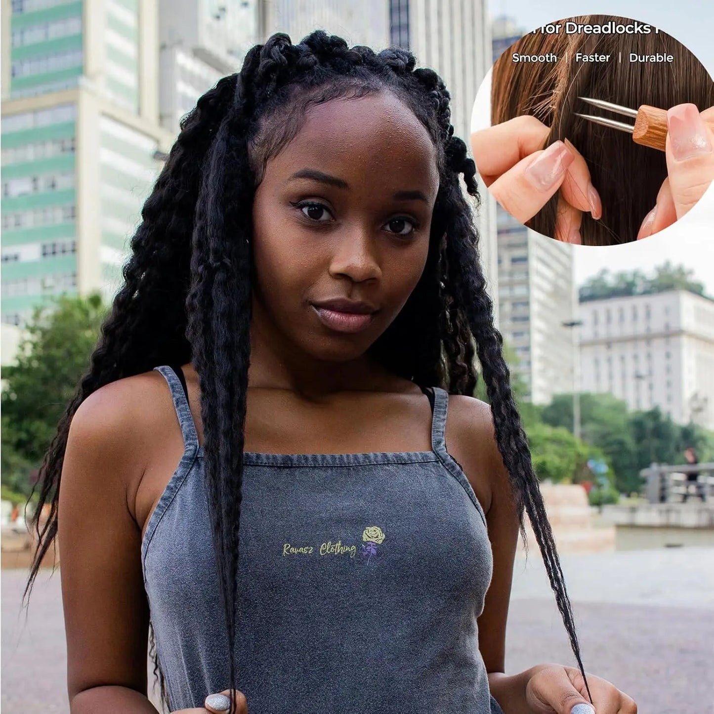 8 Pcs Dreadlock Crochet Hook Tool, Braid Hair Dreadlocks Needle Weaving Crochet Wig Tool