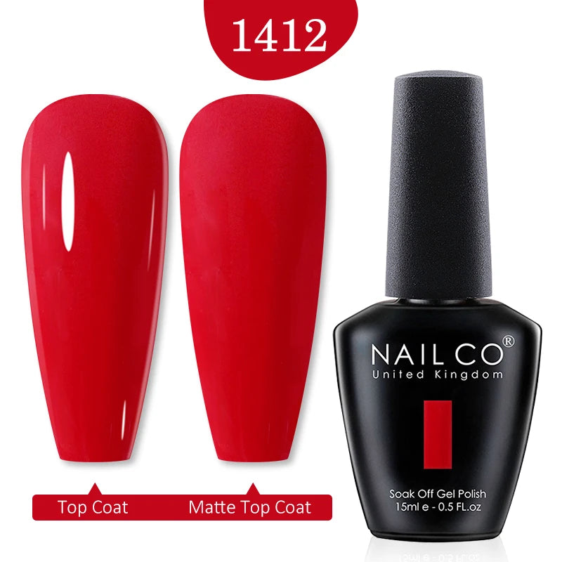 NAILCO Red Colors Series 15ML Nail Gel Polish Nail Supplies Semi Permanent For Nail  Art Manicure Soak Off LED UV Hybrid Varnish