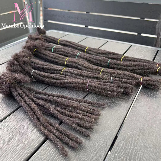 6-20 Inches Human Hair Dreadlocks Extensions Brazilian Real Human Hair Full Handmade Dreadlocks Braids Crochet for Men and Women