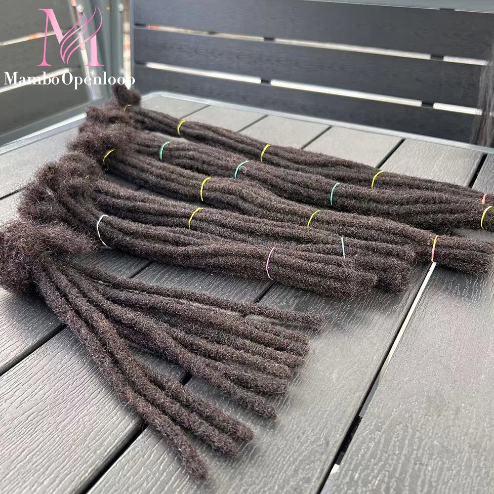 6-20 Inches Human Hair Dreadlocks Extensions Brazilian Real Human Hair Full Handmade Dreadlocks Braids Crochet for Men and Women