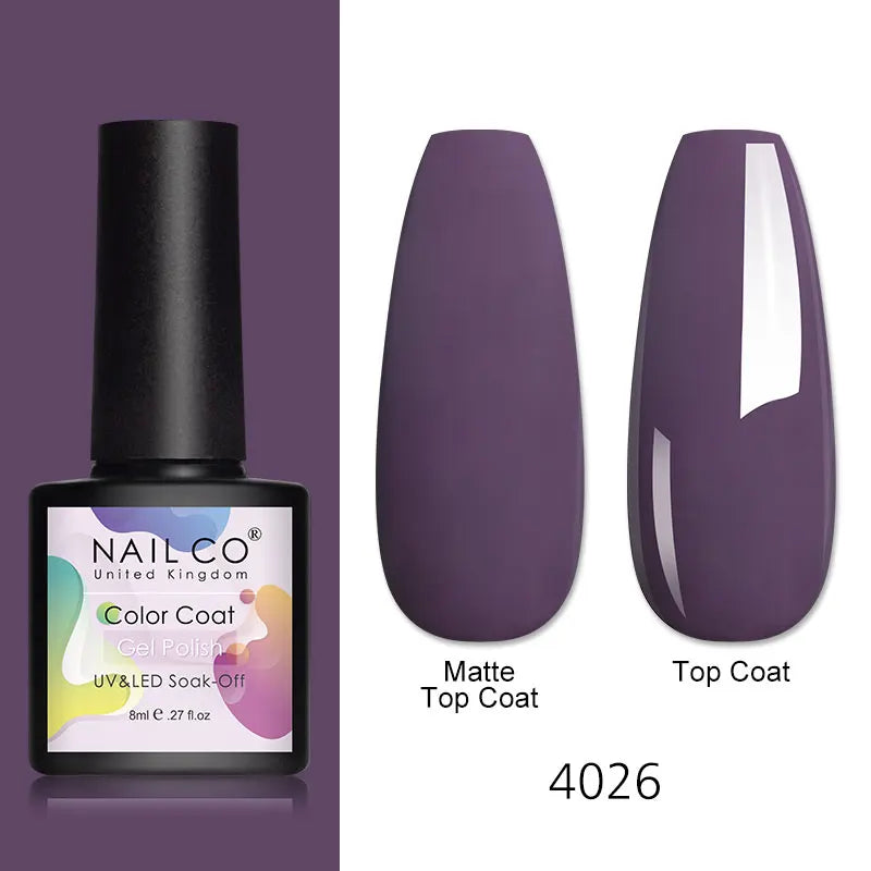 NAILCO 8ml Pink Red Colors Gel Nail Polish Nail Art Varnishes Gel Lacquer Coat LED Nails Manicure Design UV Gel Varnish Soak Off