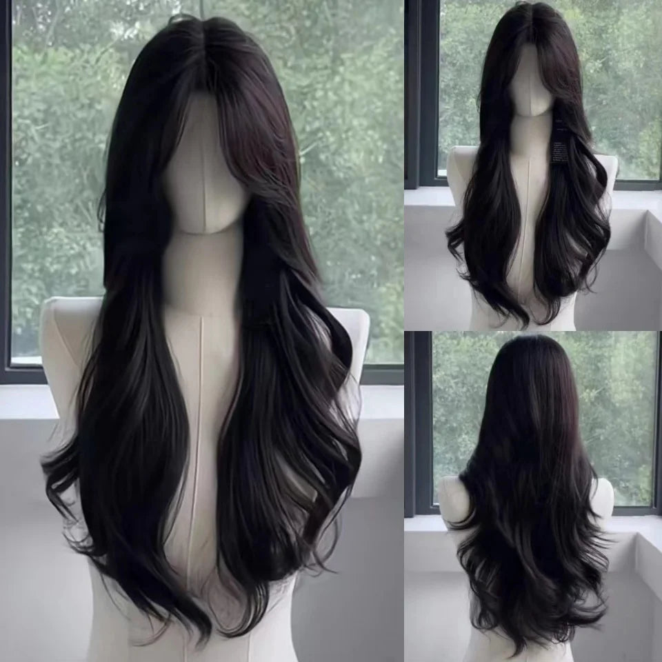 Platinum Blue Gradient Long Curly Wig - Heat Resistant Synthetic Cosplay