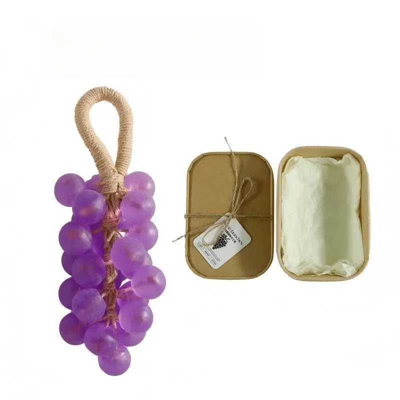 Creative Grape Soap Gift Boxnatural Plant Extraction Pearl Grape Bunches Handmade Soap Bar Bathing Washing Nourishing Skin Soap