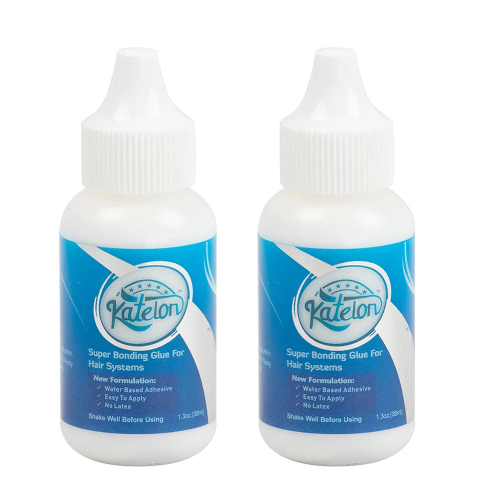 Katelon Hair Glue 38ml Toupee lace Wig Professional Invisible Biological Scalp Adhesive Waterproof yellow/white Remover 30ml