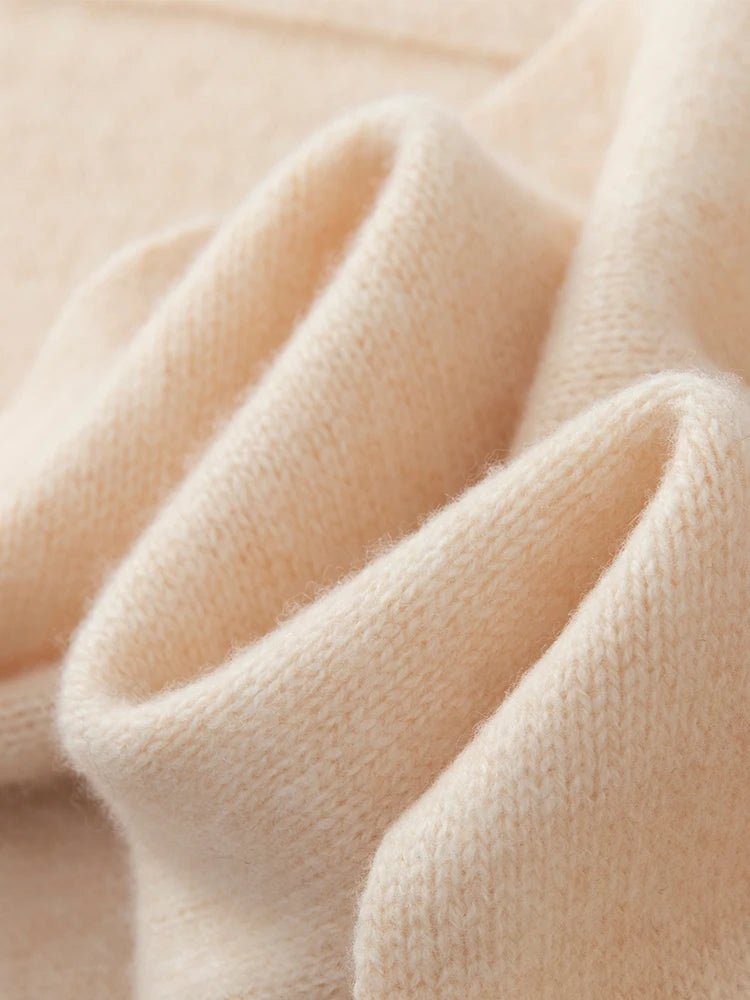 100% Wool Winter Scarf - Knitted Shawl Wrap