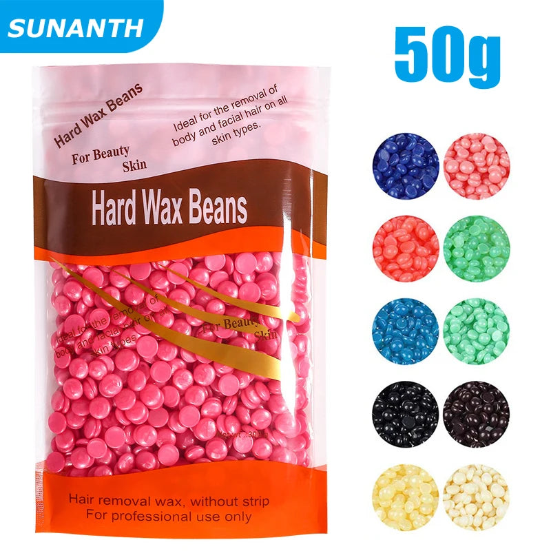 500g/200g/50g Hard Wax Beans For Body Hair Removal Versatile Painless Wax Warmer Waxing Beans for Wax Heater Machine Unisex