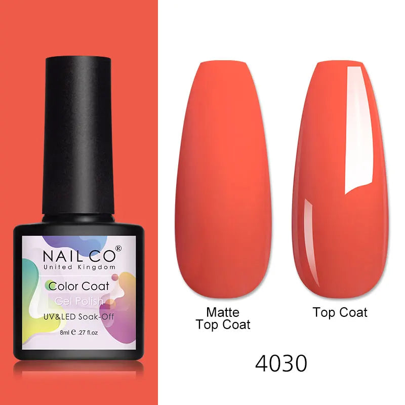 NAILCO 8ml Pink Red Colors Gel Nail Polish Nail Art Varnishes Gel Lacquer Coat LED Nails Manicure Design UV Gel Varnish Soak Off