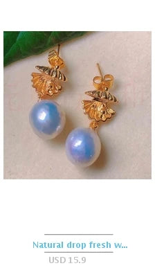 Highlights 8MM White Shell Pearl Earrings 18K Thanksgiving Gift Wedding Hook New Year Accessories Classic Mother's Day