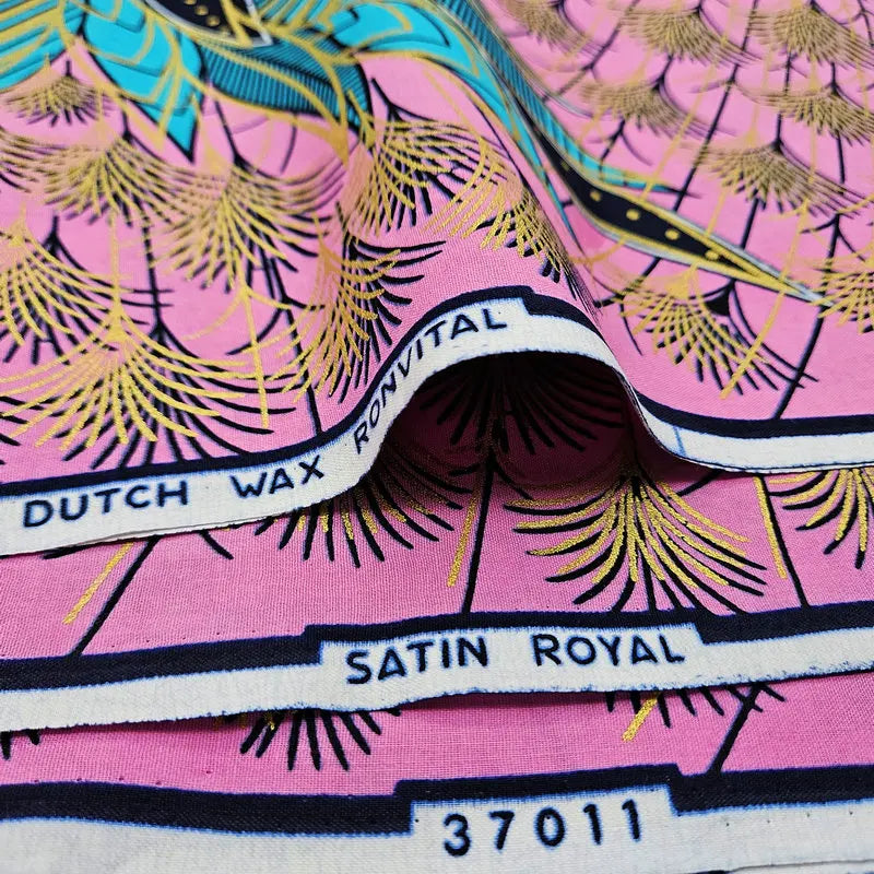 100% cotton wax printed fabric, printing with golden pearl powder, DIY making and sewing clothes, dress, shoes and bag