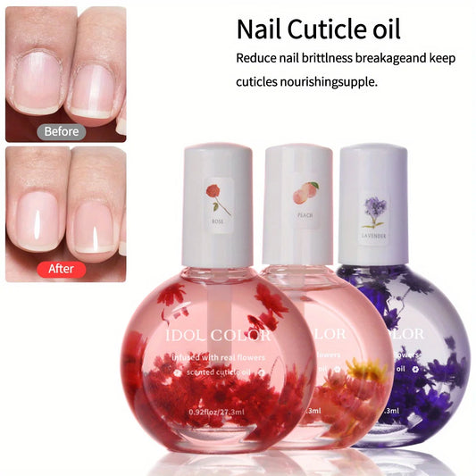 Nail Dry Flower & Cuticle Nutrition Oil, Nail Strengthening Polish, Vitamin Supplement for Preventing Cuticle and Hangnails