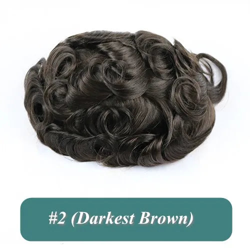 Men's Hair Replacement System - 30mm Wave Toupee with Skin Base