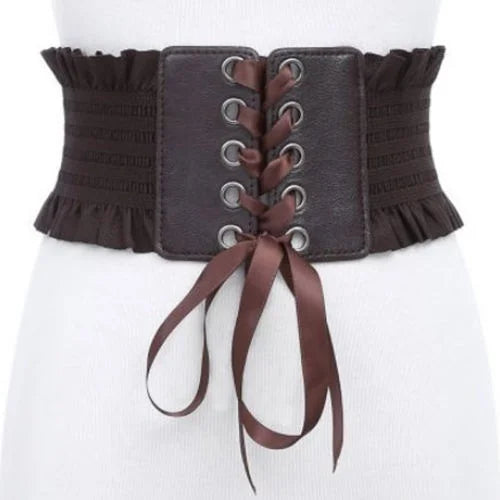 1 Pcs Elastic Belts For Woman Stretch Wide Belt Tassels Elastic Buckle Wide Dress Corset Waistband Women's High Waist Belt