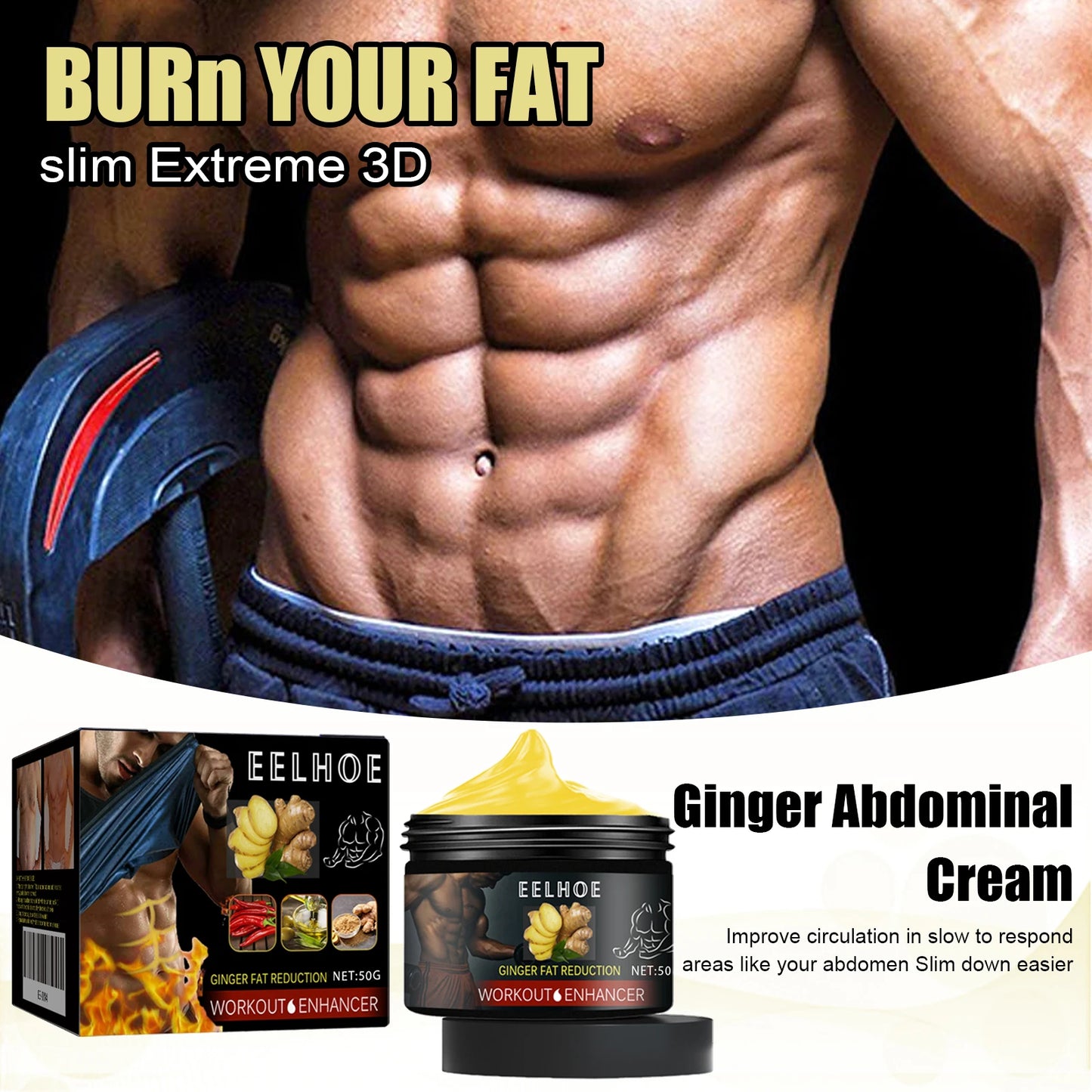 Abs Muscle Balm Promotes Abdominal Fat Burning Tightens Muscles Abdominal Body Skin Moisturizing Hydration Massage Care Balm