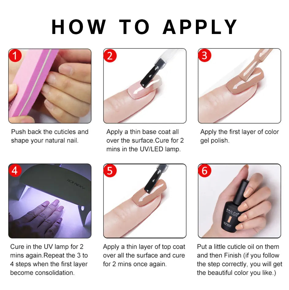 NAILCO 15ml Gel Polish Hema TPO Free Nail Art Semi Permanent UV Varnish Gel Manicure Top Coat Hybrid Gel Glue Nails Supply Ongle