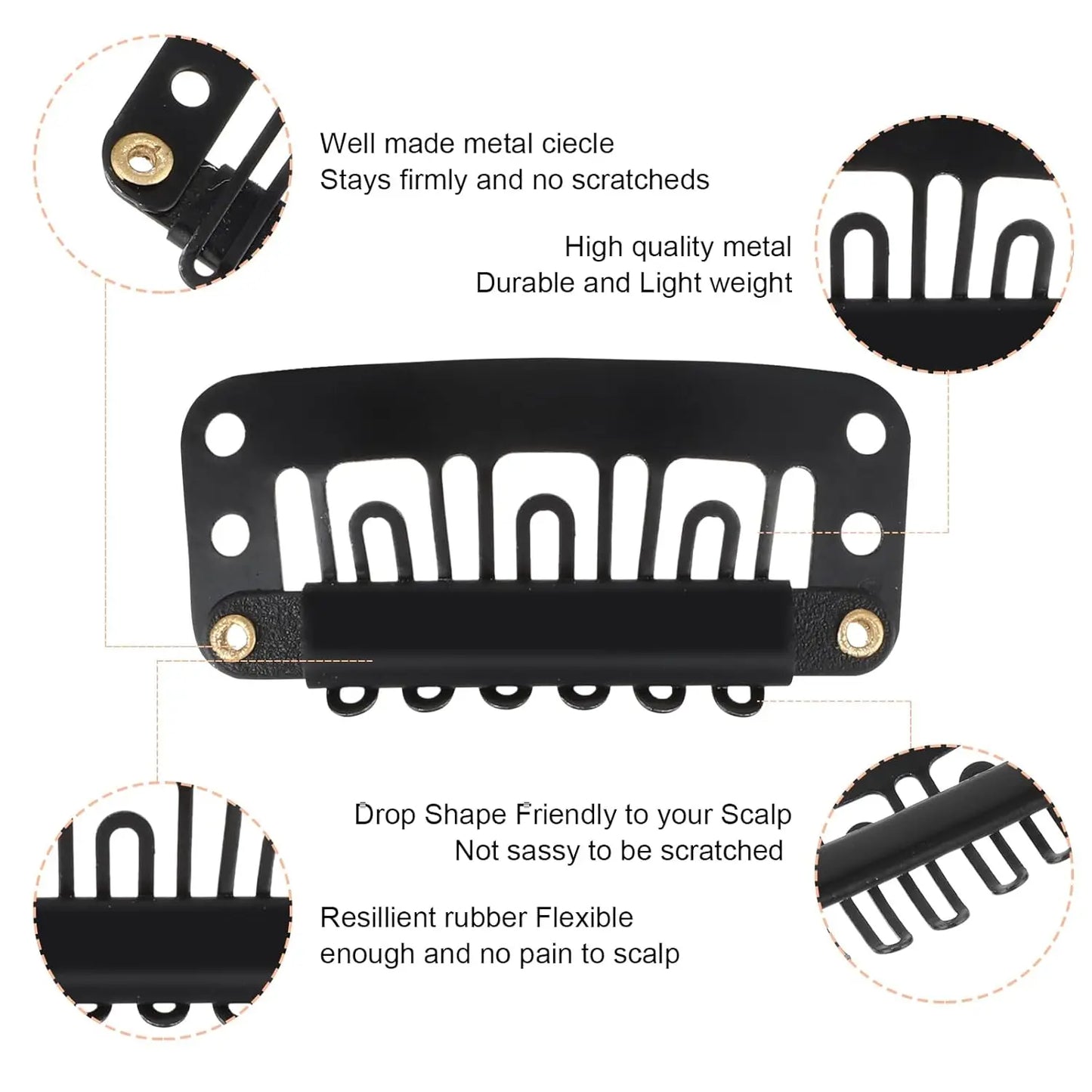 U Shaped Wig Clips Metal Snap Clips for Hair Extensions Barrette Salon Grip Pins Hair Styling Tools Accessory Tool