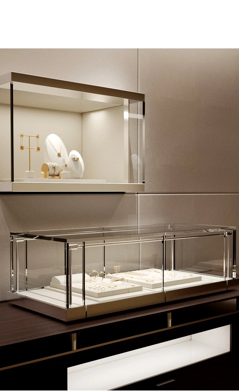 Oirlv Fashion Microfiber Jewelry Display Organizer Props Ring Pendant Necklace Holder Jewelry Rack Display Stand Sets Showcase