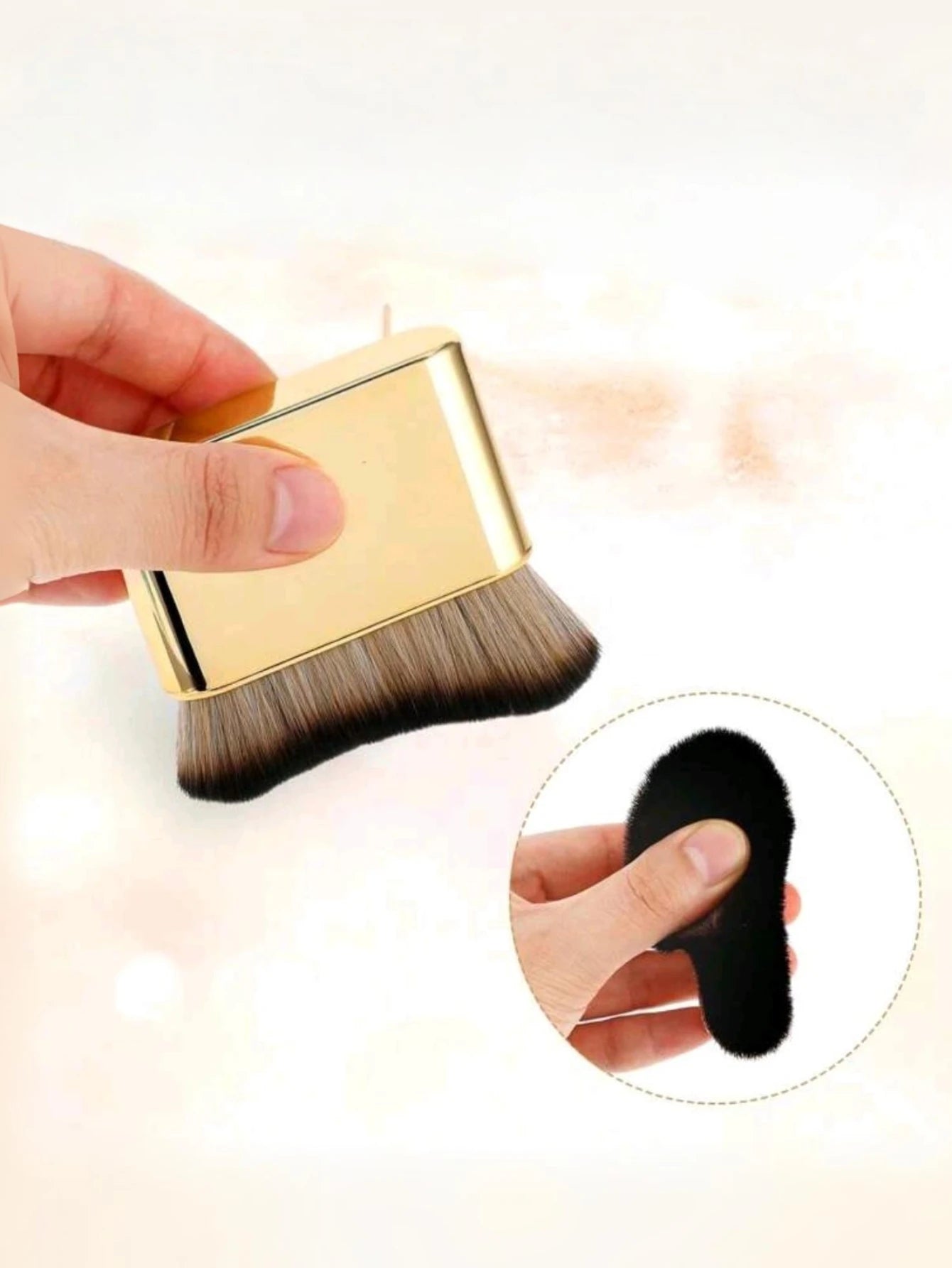 1 Foundation Brush Rose Gold Tanning Mixed Brush Foundation, Blush, Eye Shadow, Bronze, Facial and Neck Foundation Brush High and Low Foundation Brush