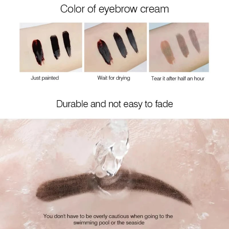 3 Days Peel-off Eyebrow Tint Waterproof Brow Tattoo Dyeing Gel Long-lasting Eyebrows Makeup Cosmetic Tool