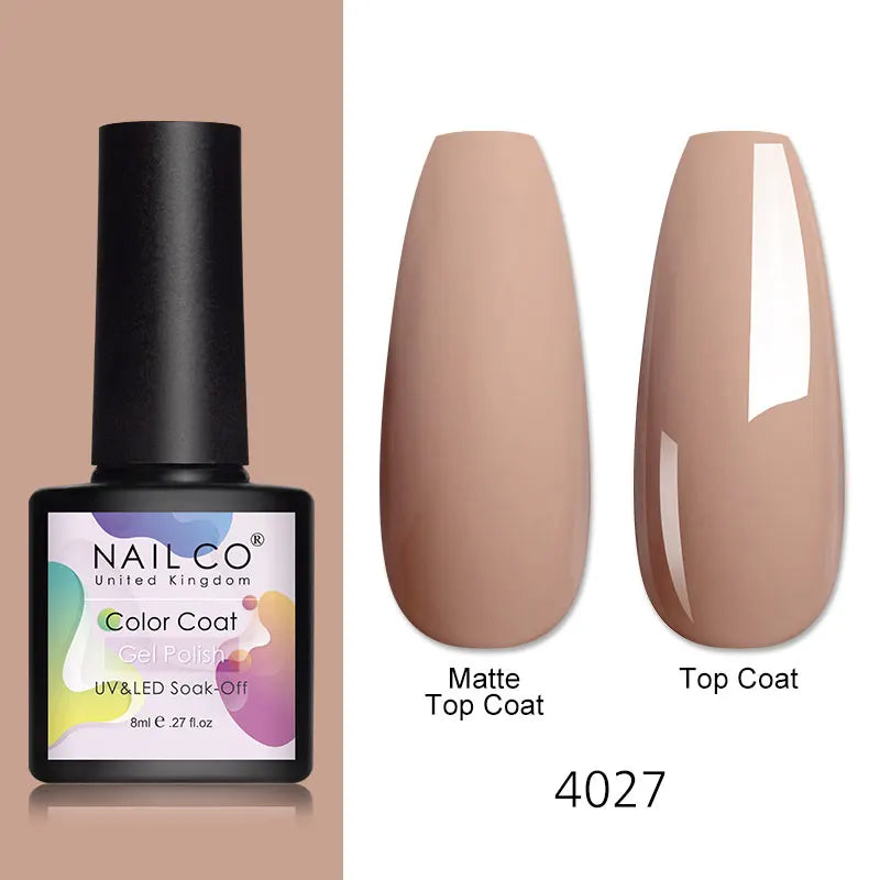 NAILCO 8ml Pink Red Colors Gel Nail Polish Nail Art Varnishes Gel Lacquer Coat LED Nails Manicure Design UV Gel Varnish Soak Off