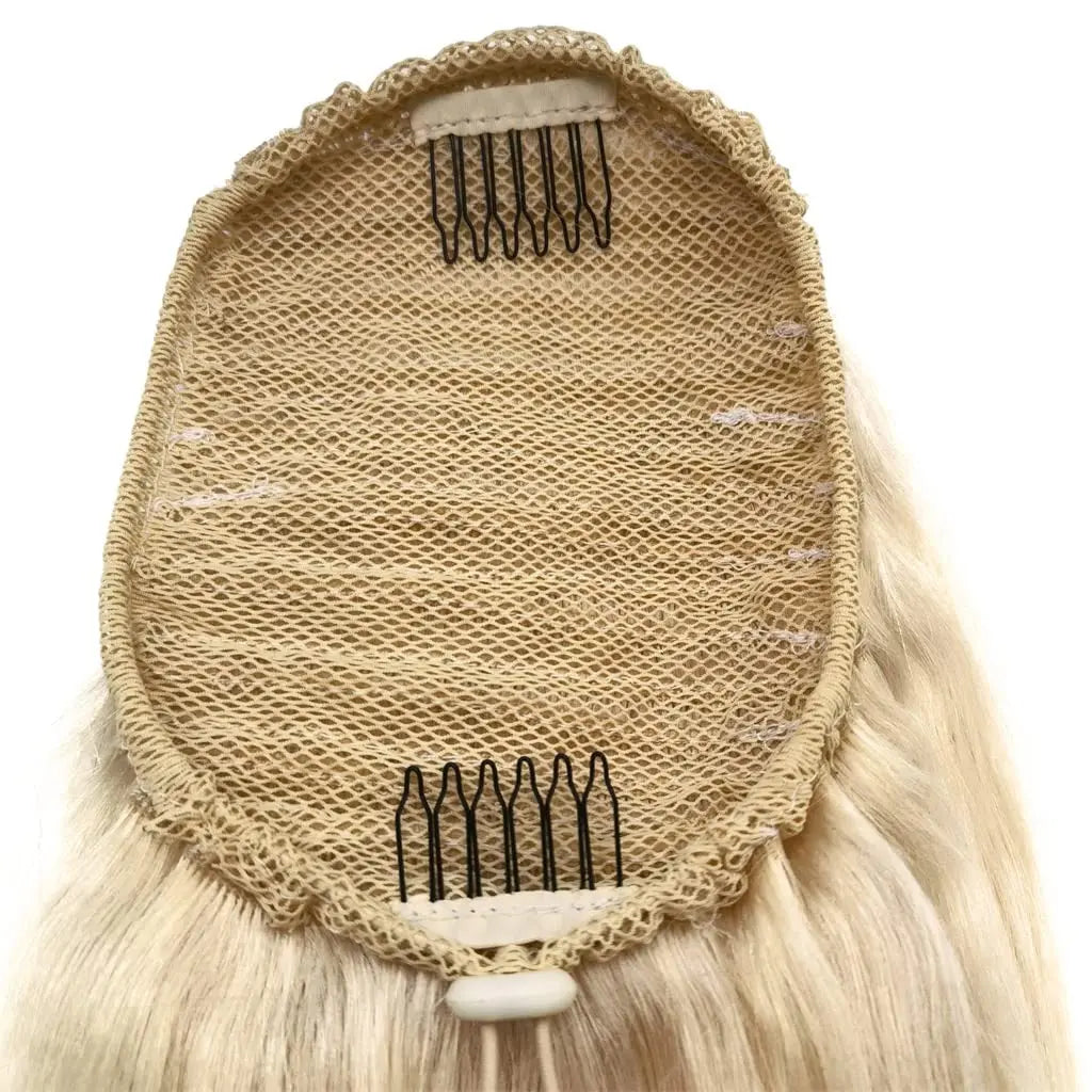 Blonde 613 Straight Drawstring Ponytail Clip In Hair Extensions 12-26Inch 100% Unprocessed Human Hair Extensions 120G For Women