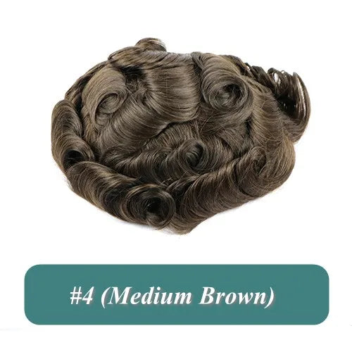 Men's Hair Replacement System - 30mm Wave Toupee with Skin Base