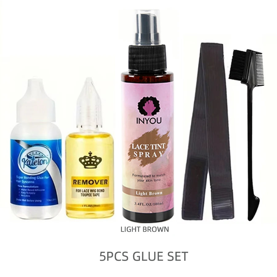 Waterproof Lace Wig Glue For Lace Front Wig 38ml Liquid Adhesive Hair Glue Wax Stick For Wig Lace Tint Spray Elastic Melt Band