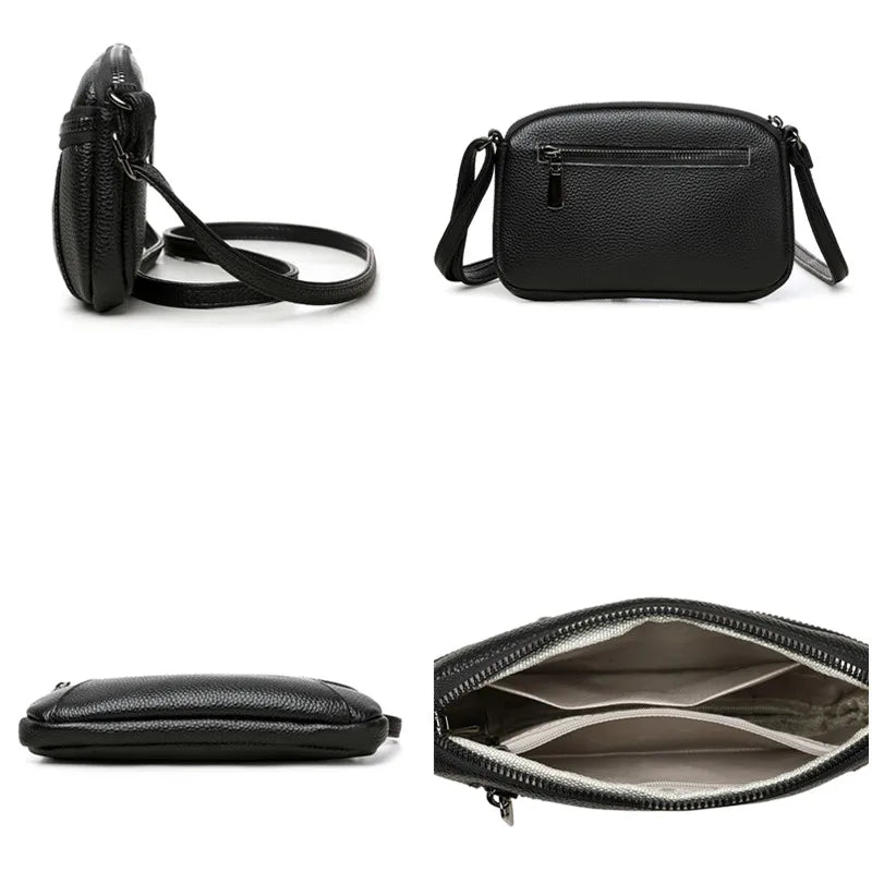 100% Cowhide New Luxury Small Handbags Brand Designer Genuine Women Crossbody Shoulder Bags Fashion Leisure Ladies Traveling Bag