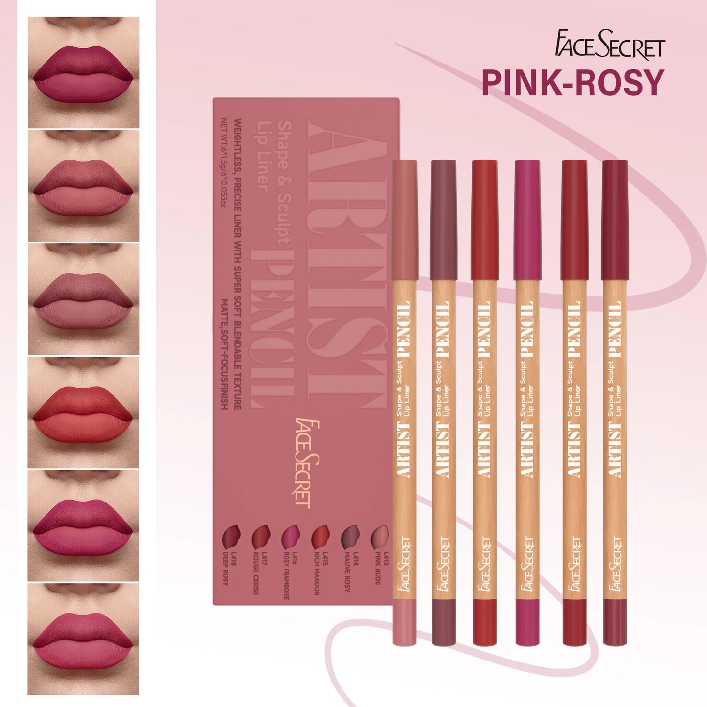 Thanks Giving Day Gift:6Pcs Lipliner Set,Nude/Pink/ Coffee Tones,Waterproof, Longlasting,Silk,Easy To Color,Women Makeup Combo,