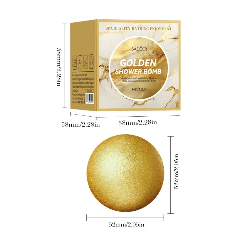 Gold Bath Salt Ball 100g (Sinking Ball) Deep Cleansing Body Bath Salt Ball for Relaxation And Skin Care