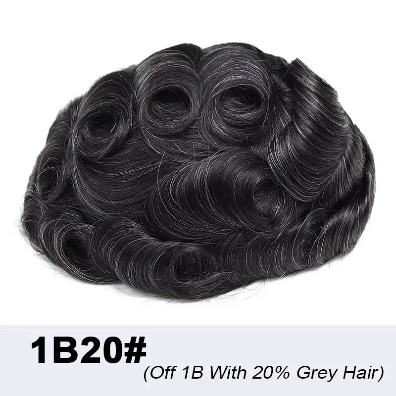 Toupee For Men Ultra-Thin Skin Microskin Male Hair Prosthesis Premier Toupee for Men Men's Wig 100% Natural Human Hair