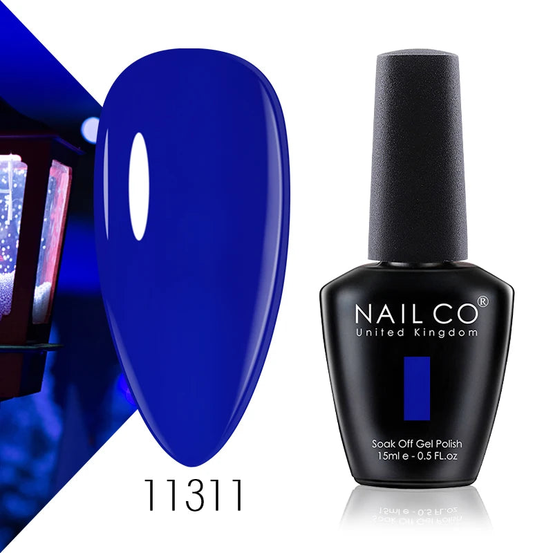 NAILCO 15ml Blue Gel Polish UV Gel Polish Varnish Hybrid DIY Nails For DIY Manicure Semi Permanent Soak Off LED Gel Nail Polish