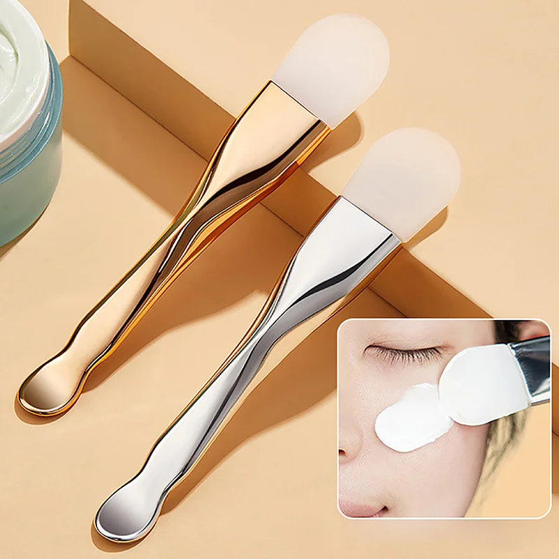 Whoesale Double Head Silicone Face Mask Facial Daub Type Mud Film Scraper Special Cleaning Brush Brush Beauty Tool
