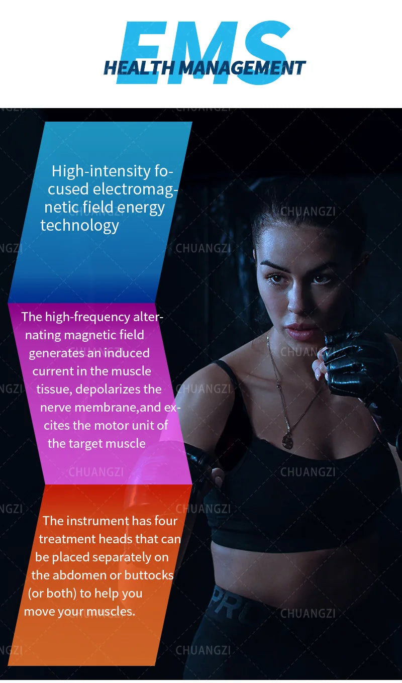 EMS Weight Loss Stimulating Muscle Slimming Fat Removal Muscle Fitness Sculpting MYOslim Machine 4 Handles Beauty Salon