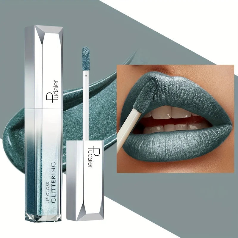 Sparkling Metallic Lip Gloss, Waterproof & Long-Lasting, Matte Lipstick Set, Non-Sticky, Party/Festival Makeup