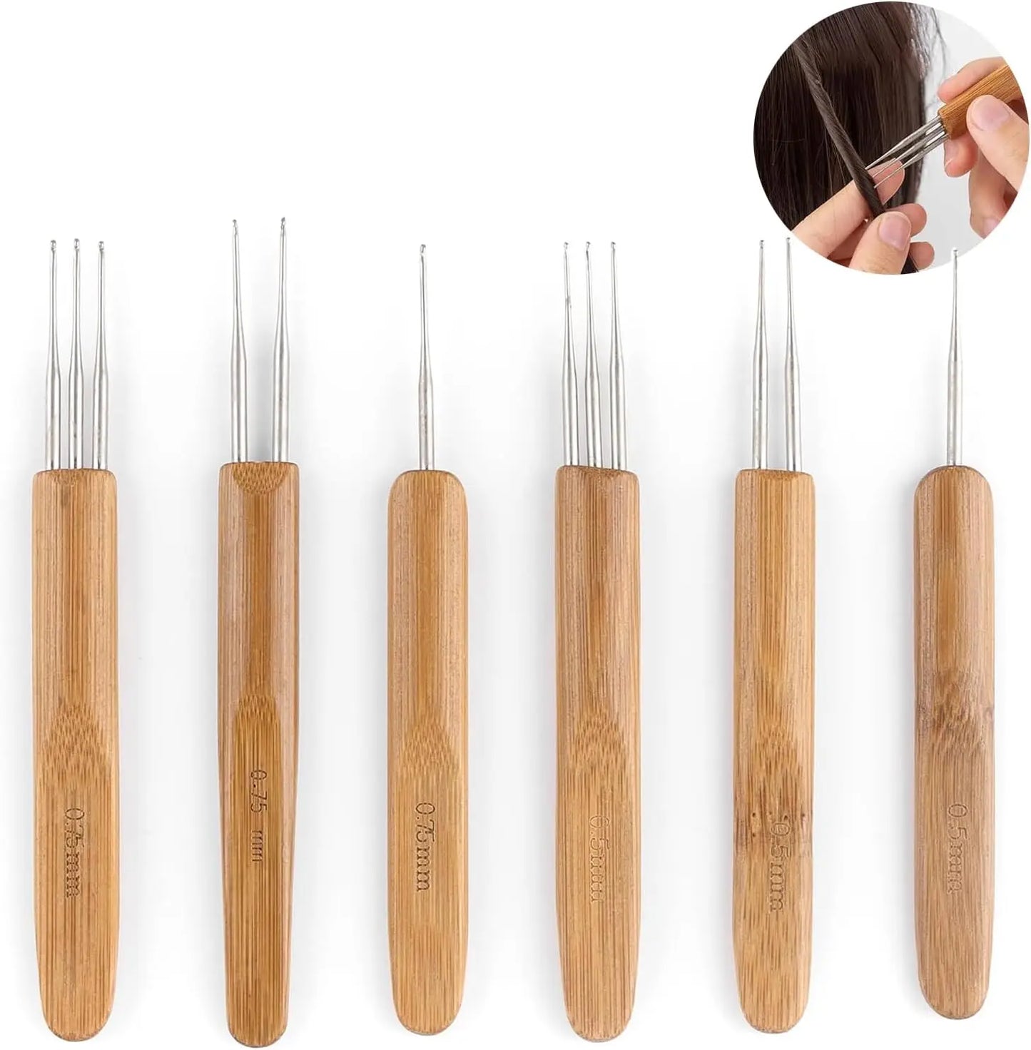 8 Pcs Dreadlock Crochet Hook Tool, Braid Hair Dreadlocks Needle Weaving Crochet Wig Tool