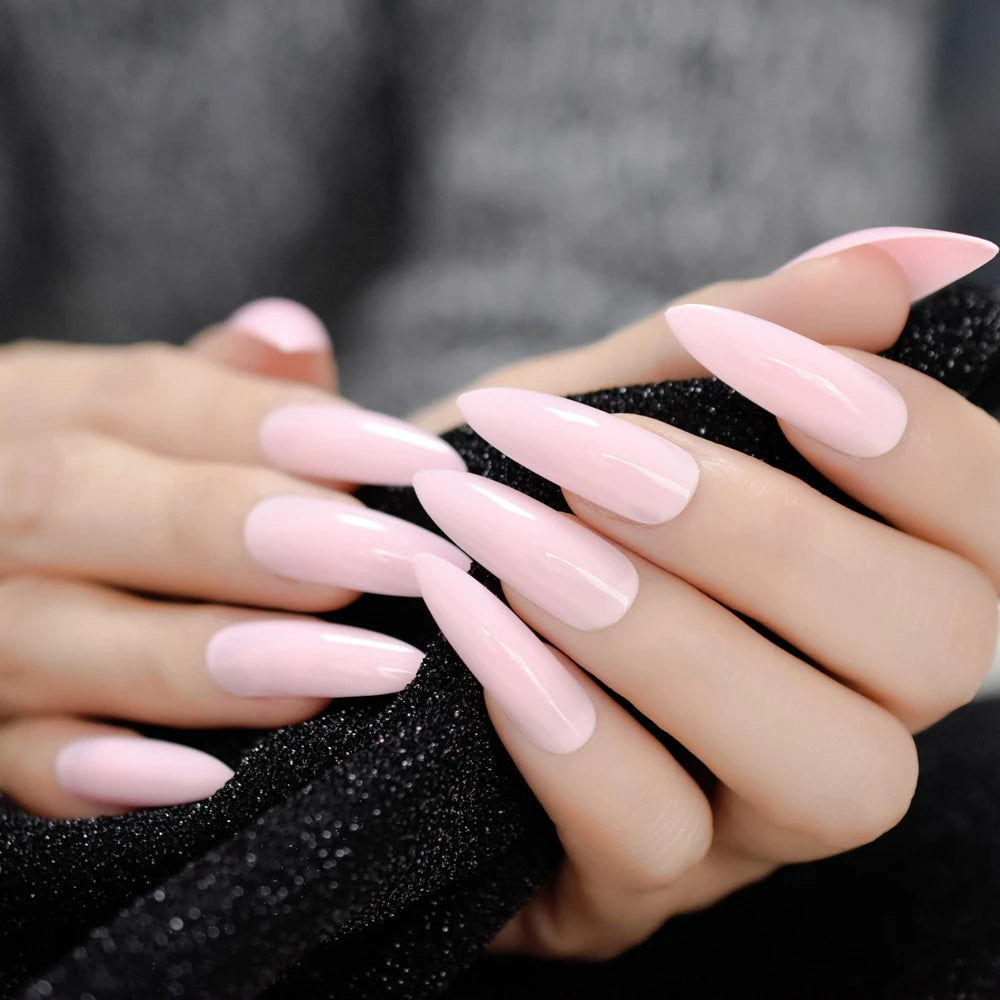 Neon Fake Nails Extremely Long Bright Orange Shiny Press On Nail Carnival Style Decoraion Manicure Tips Salon Nails 24