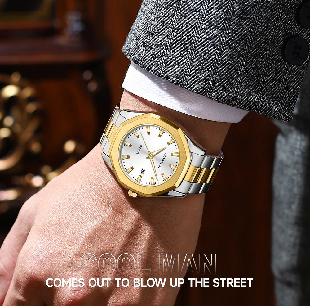 Watches for Men Classic with Date Business Dress Luxury Waterproof Luminous Mens Wrist Watch Analog Stainless Steel Men Watch