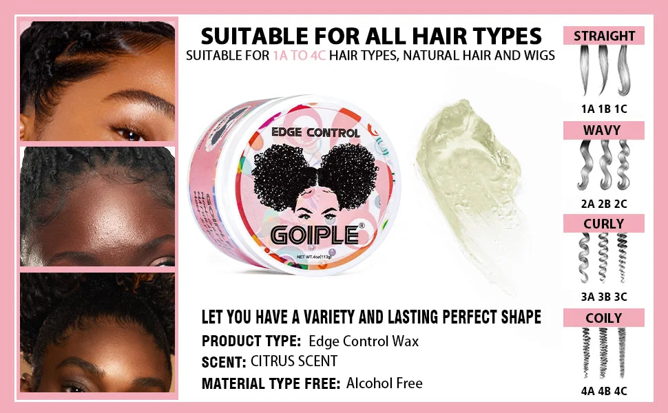 Edge Control Wax & Braid Mousse Set Twist Locs Braid Foam Styling Gel for Black Hair Braids Edge Smoother Rosemary Growth Oil