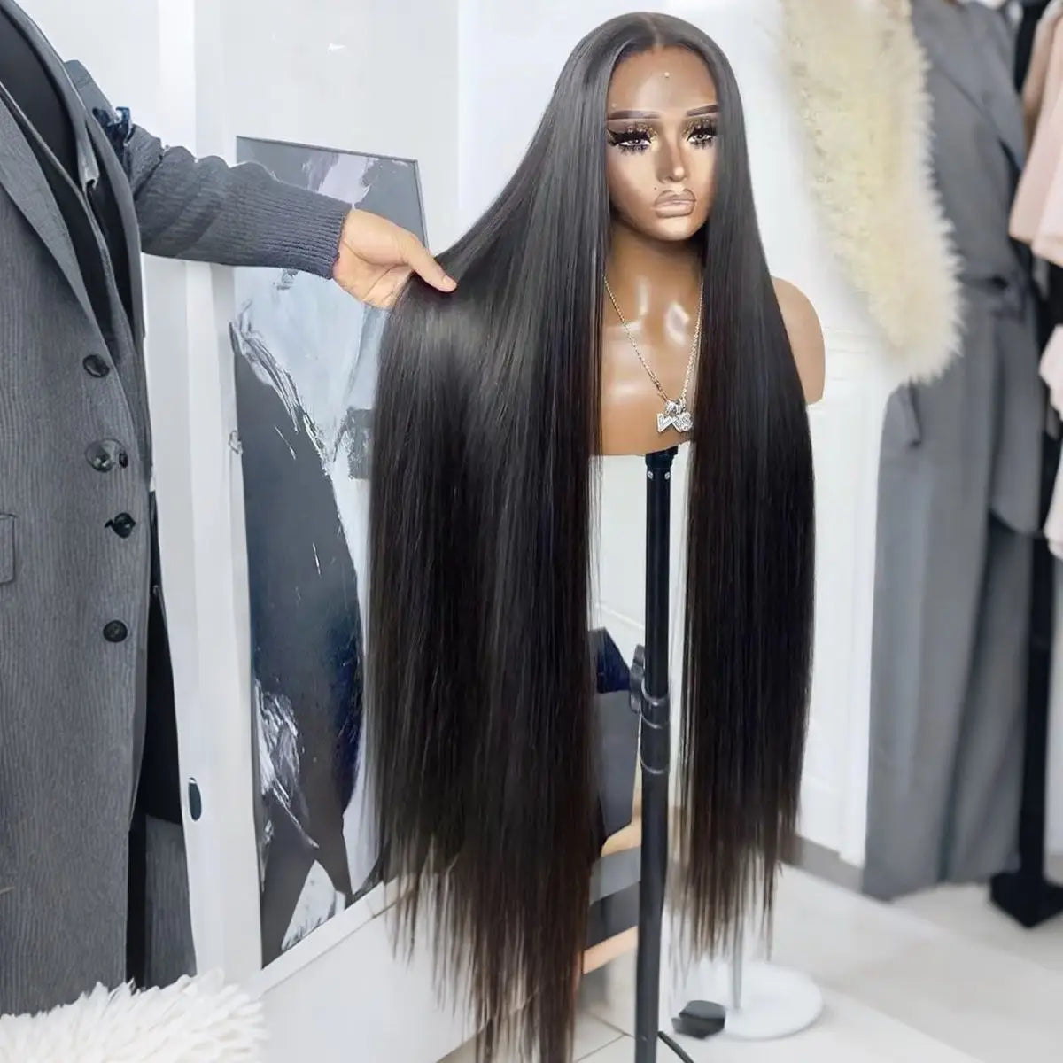 13x4x1 Lace Front Wig - Glueless Straight Synthetic with Baby Hair